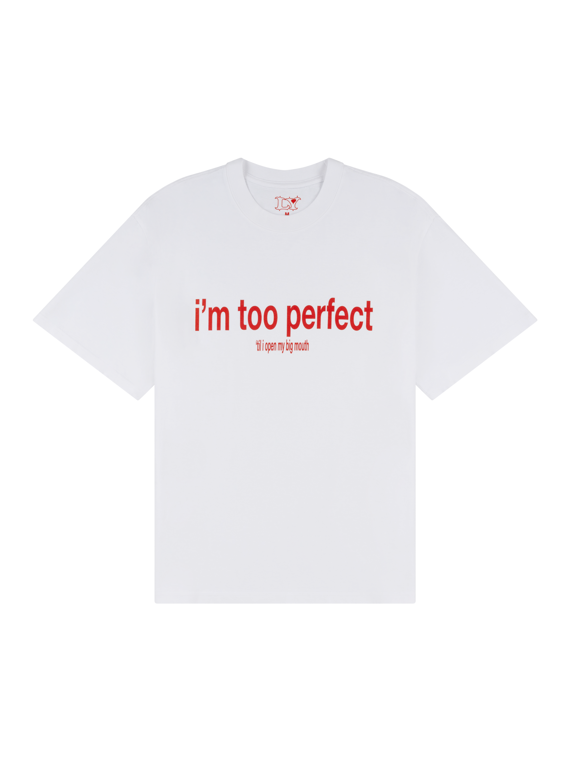 Lola Young - i'm too perfect white lyric t-shirt