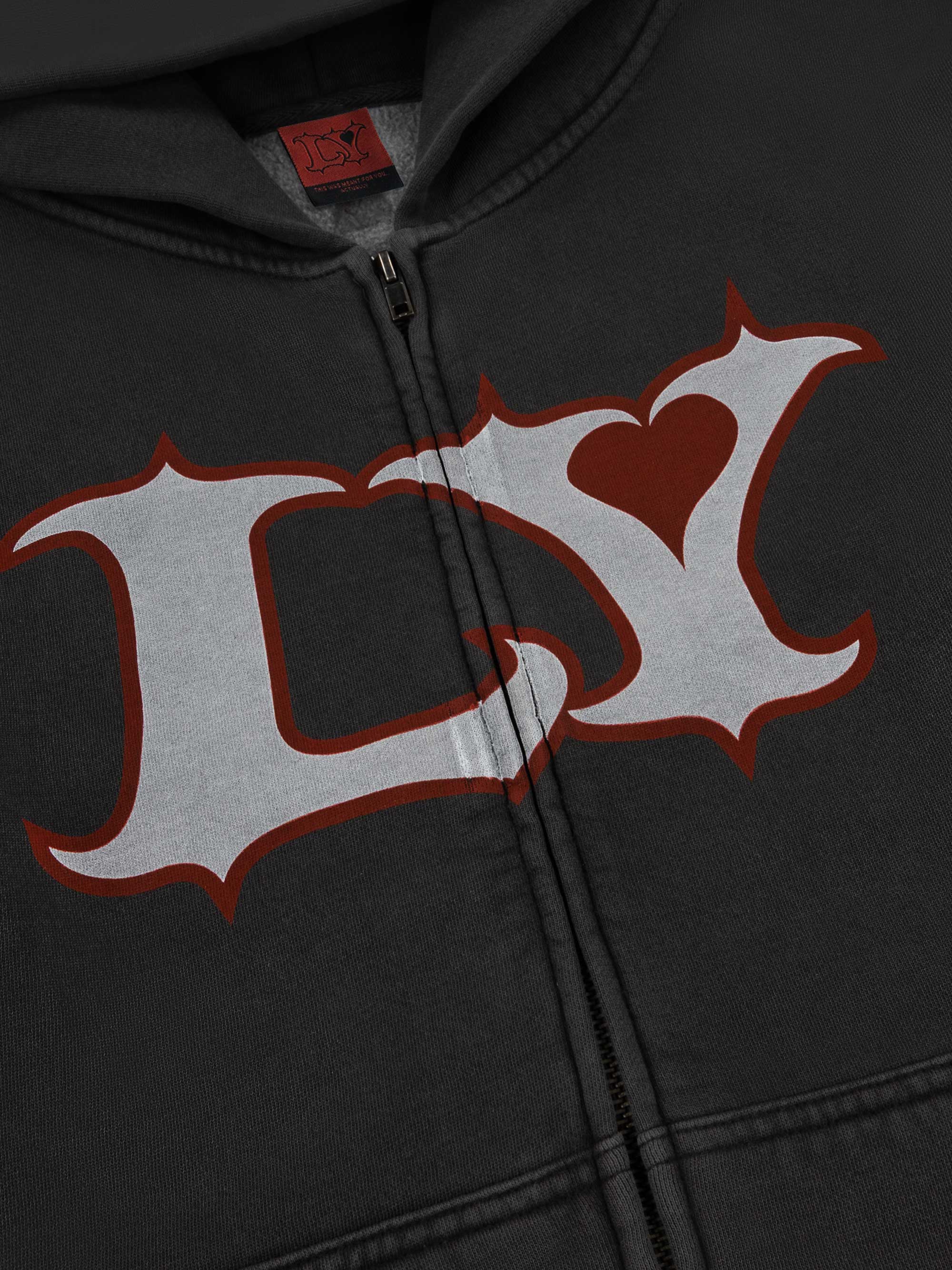Lola Young - LY black zip-up hoodie