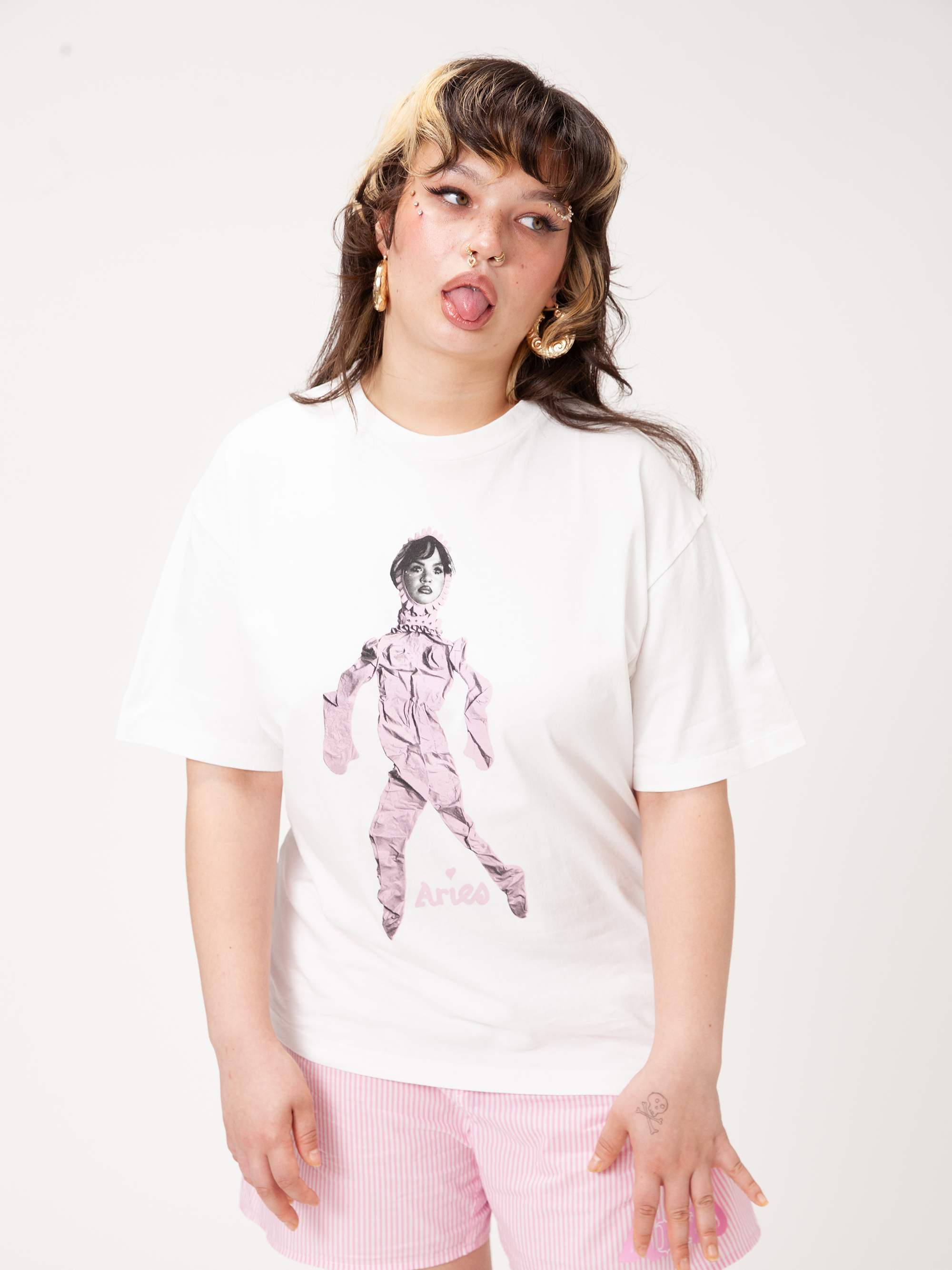 Lola Young - Aries x Lola Young White Doll Print Tee