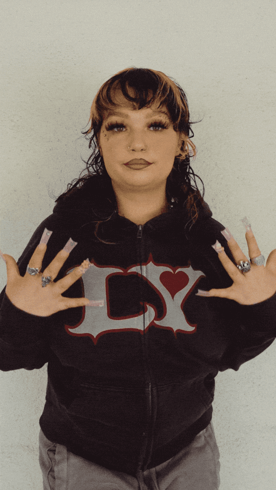 Lola Young - LY black zip-up hoodie